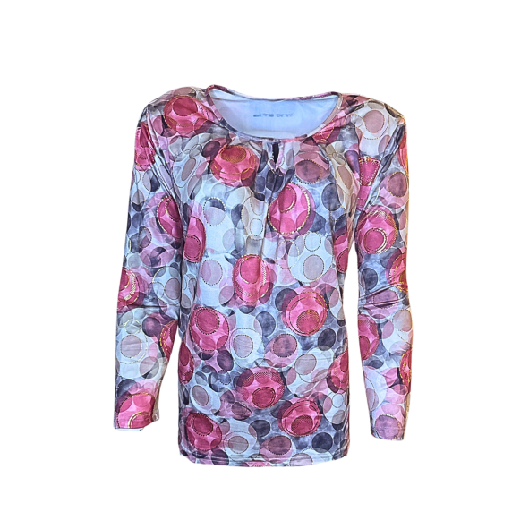 "Feestelijk dames shirt met glitter, keyhole en stras – Marijke Mode"