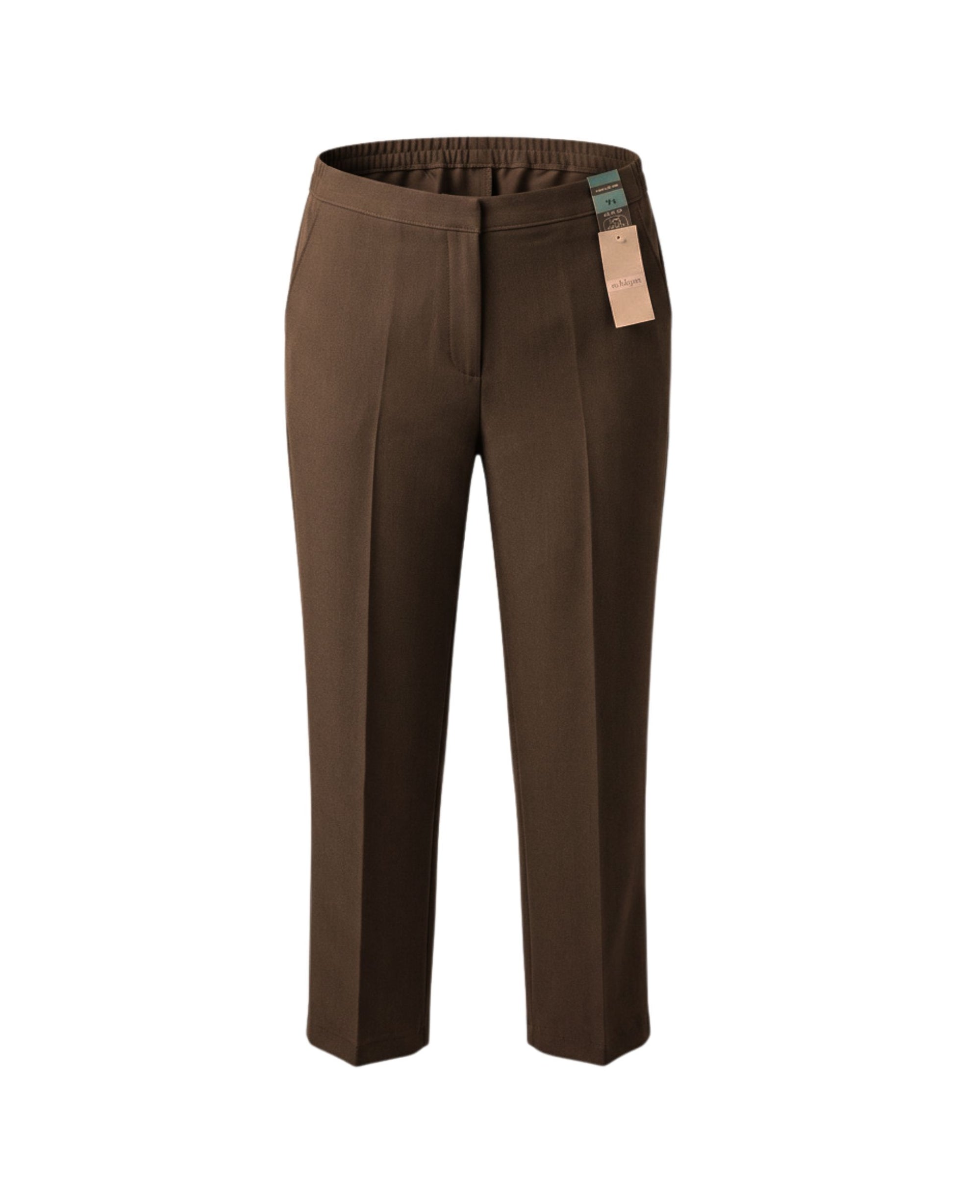 broek met elastiekeband in de taille ineen extra korte lengtemaat. Bij Marijke Mode