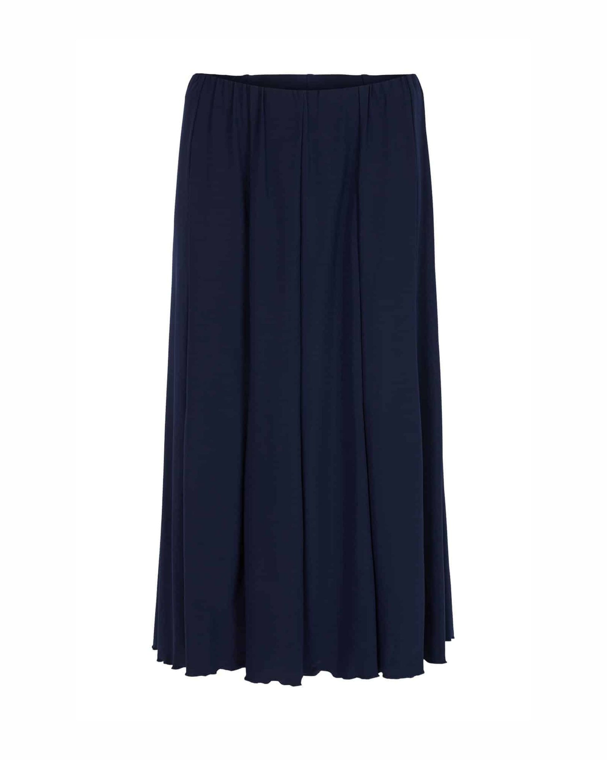 Forever banenrok rafblauw elastiek dames rok uitlopend model bassini look a like, verkocht door Marijke Mode dames mode Den HAAG