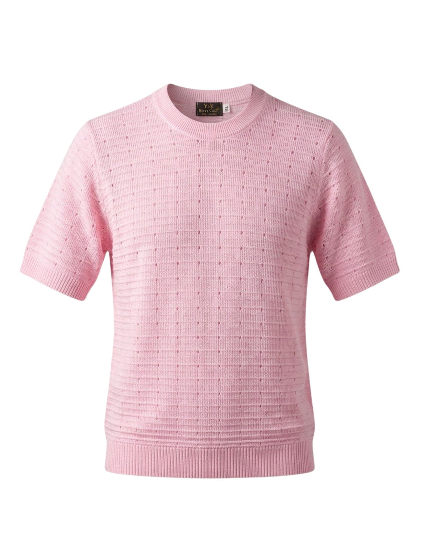 Gebreid Roze  truitje met korte mouwen en ronde hals. Comfortabel en stijlvol voor iedere dag. Nu verkrijgbaar bij Marijke Mode.