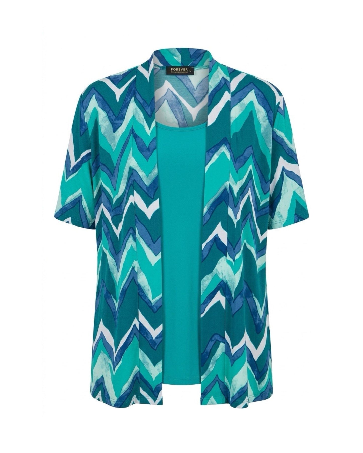 Forever two-in-one travel twinset met dessin verkocht door Marijke Mode. Bassini look a lik