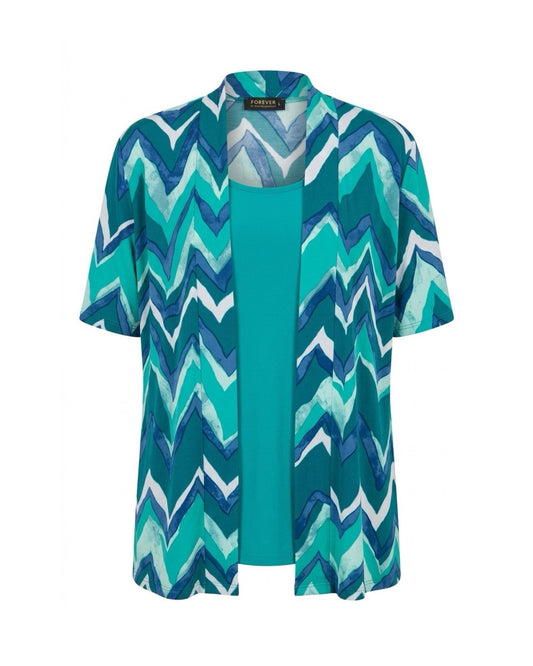 Forever two-in-one travel twinset met dessin verkocht door Marijke Mode. Bassini look a lik