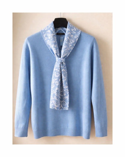 Forever Trui Met Sjaal Eraan Blauw