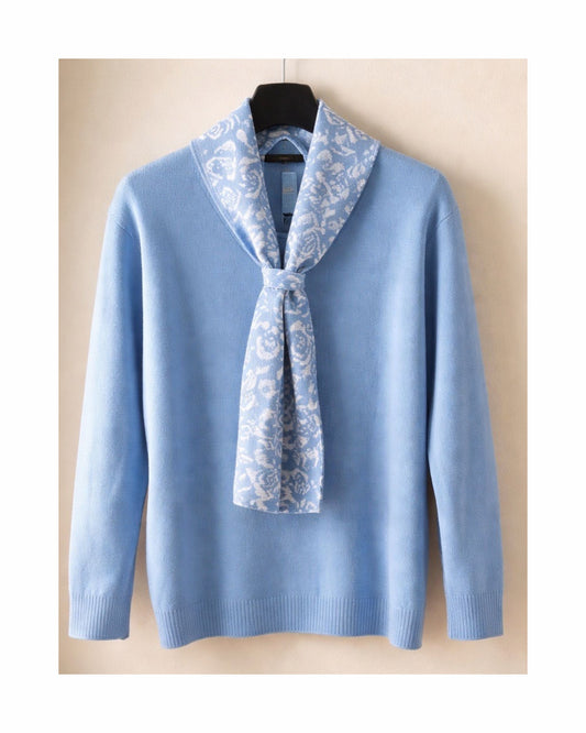 Forever Trui Met Sjaal Eraan Blauw