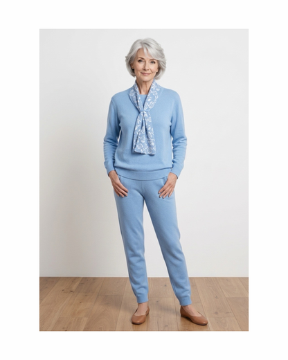 Forever Trui Met Sjaal Eraan Blauw