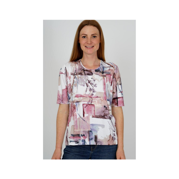 dames viscose tshirt van gabriells k met ronde nek en korte mouwen. verkrijgbaar bij Marijke Mode.