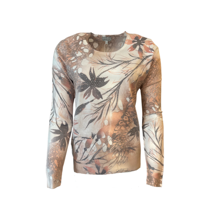 Gabriella Trui Ronde Hals Taupe Orange