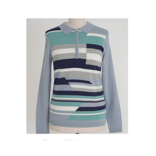 Gabriella Trui met Kraag Blauw