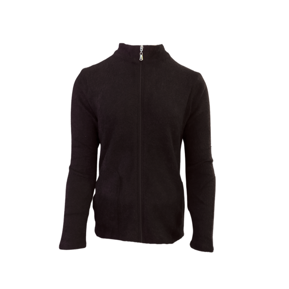 Sportief damesvest van Gabriella K in bordeauxrood – fluweelzachte Teddy Touch met soft feeling, ritssluiting en opstaand kraagje – verkrijgbaar bij Marijke Mode in bordeauxrood, zwart en donkerblauw.