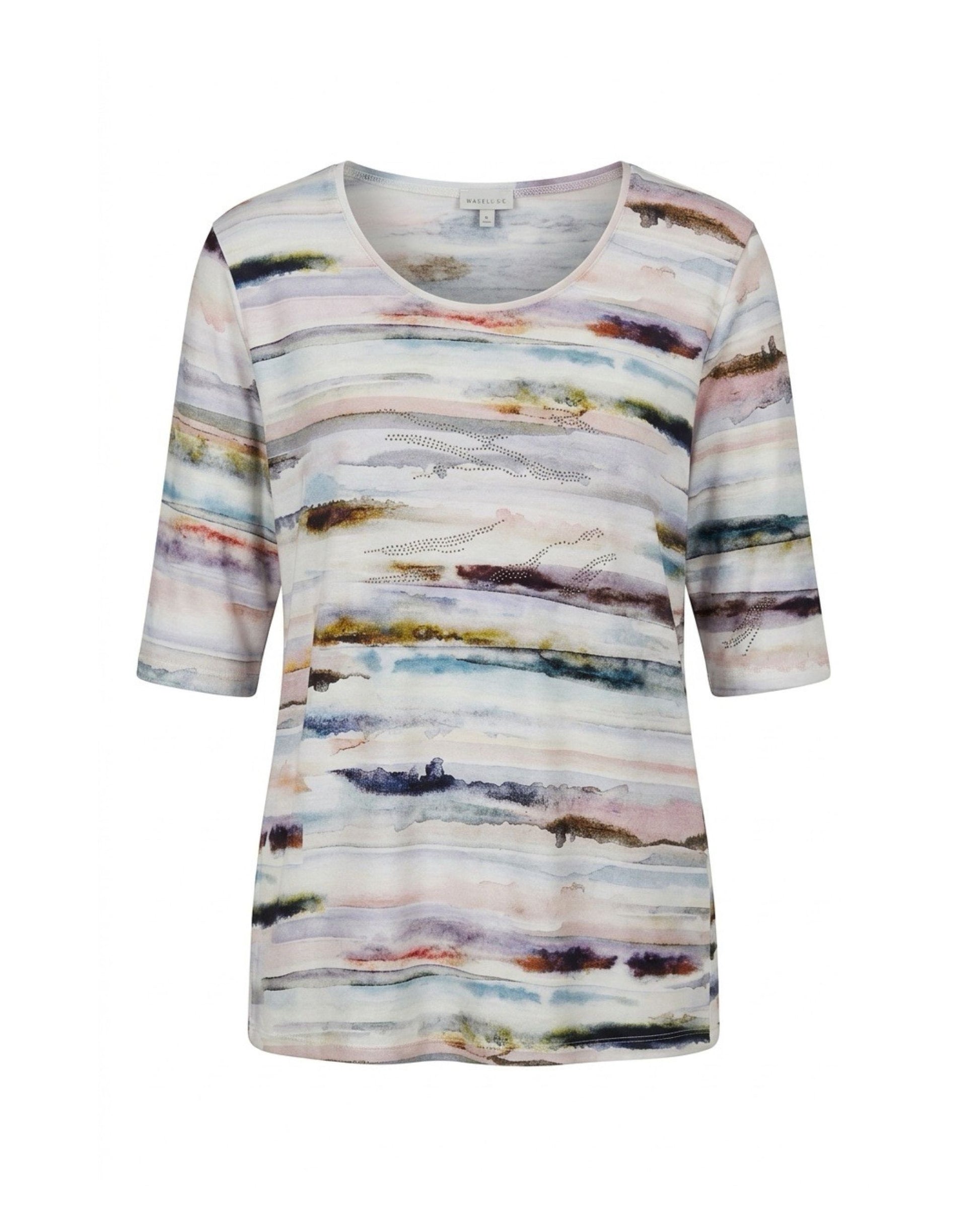 gabriella k shirt met ronde hals en korte mouwen bij Marijke Mode