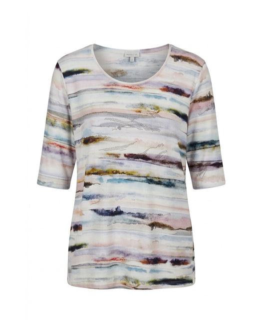 gabriella k shirt met ronde hals en korte mouwen bij Marijke Mode