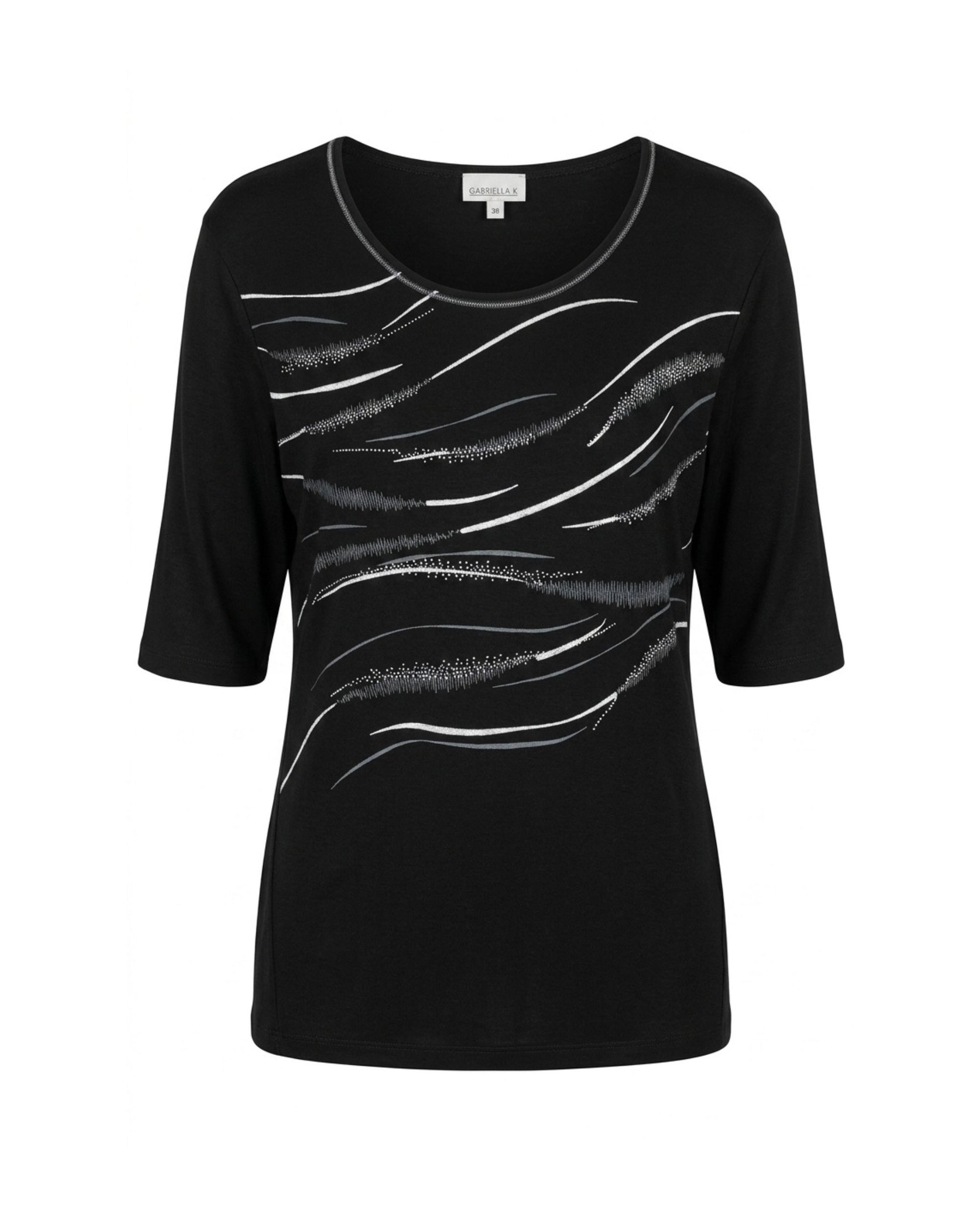 gabriella k shirt zwart zilver bij Marijke Mode
