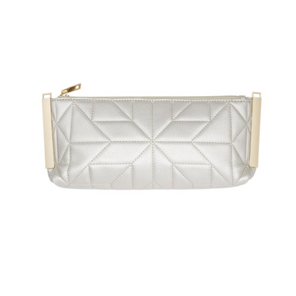 Gestikte clutch met gouden hardware - Goud