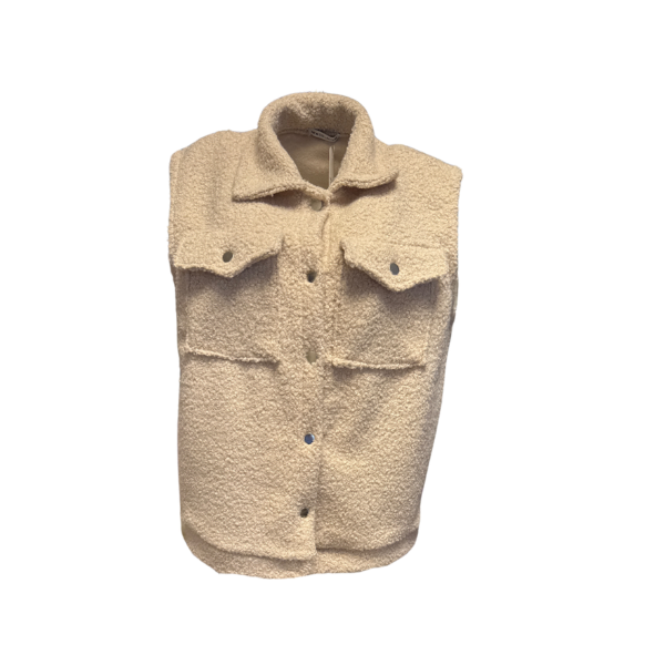 gilet boucle beige . vlot leuk en hippe dames mode