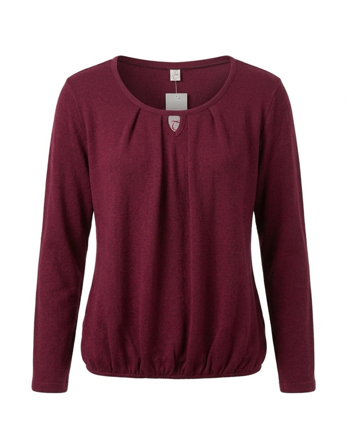 Heerlijk zacht blousonshirt in warme kwaliteit met lange mouwen en elastiek aan de onderkant. Shop bij Marijke Mode.