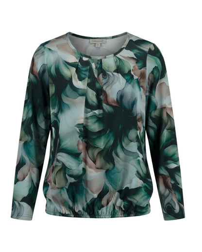 warme blousonshirts bij Marijke Mode. Shirts met elastiek