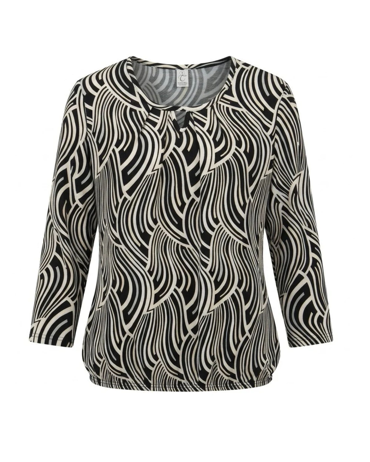 warme blousonshirts bij Marijke Mode. Shirts met elastiek
