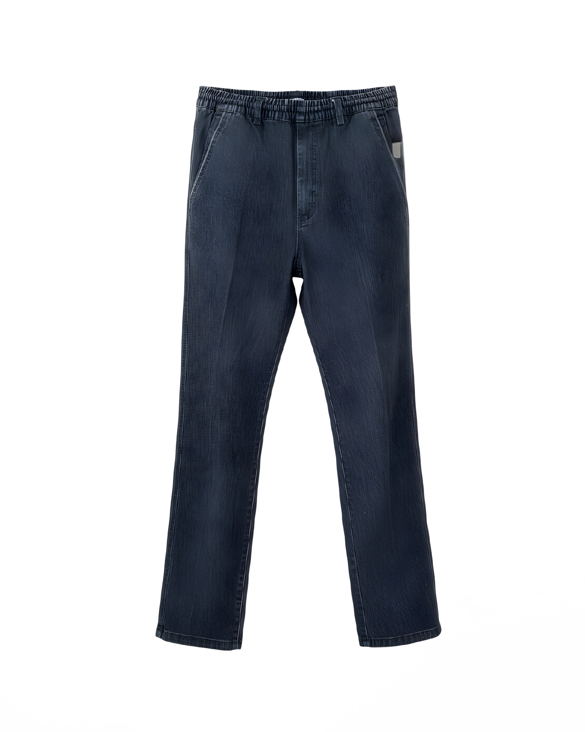 Comfortabele herenjeans met elastische tailleband en trekkoord. Stretchy, soepel en verkrijgbaar in vier kleuren.
