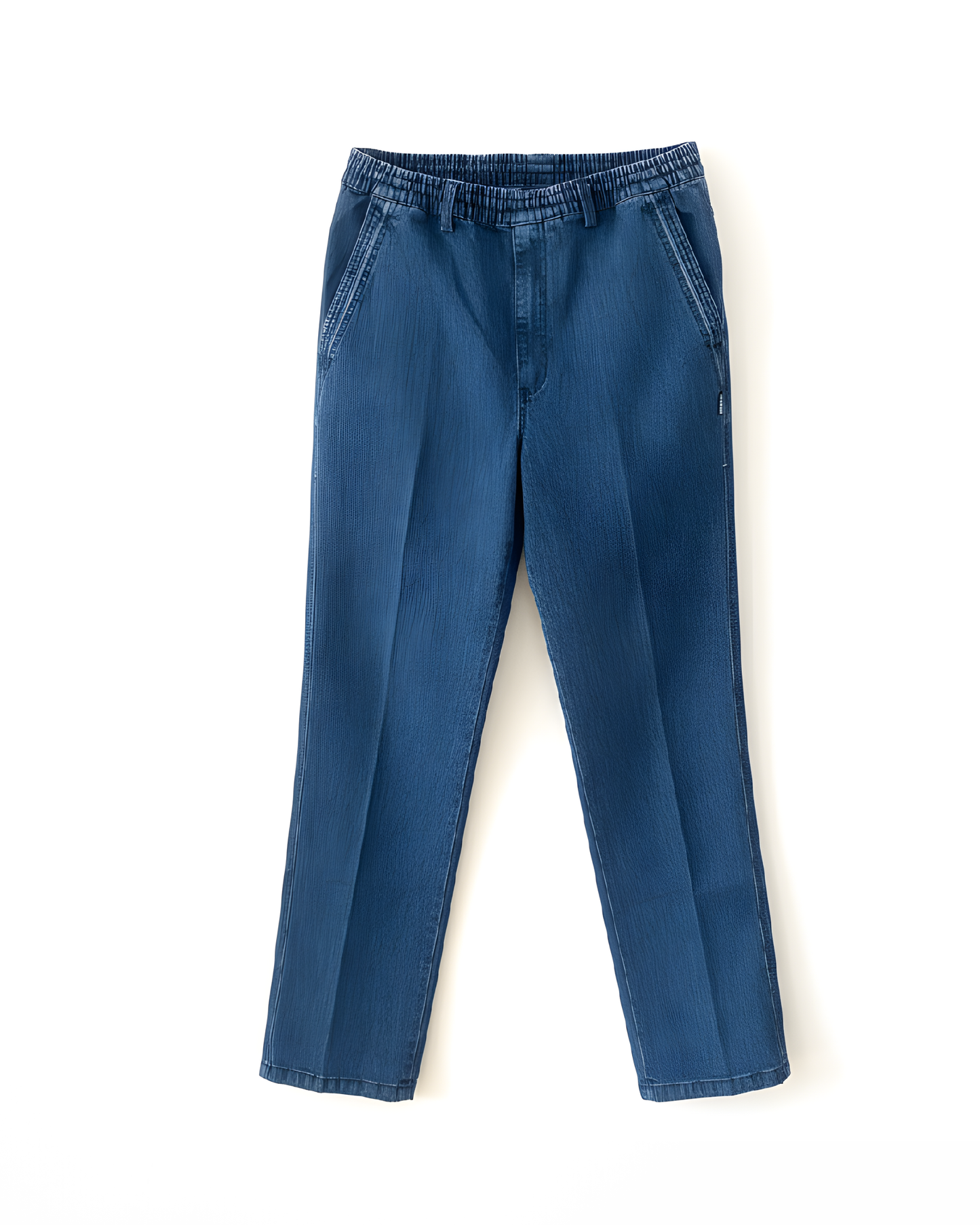 Comfortabele herenjeans met elastische band en trekkoord uit de nieuwe collectie – verkocht door Marijke Mode