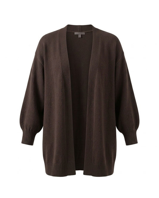Losvallend vest met zakken – one size - Bruin bij Marijke mode