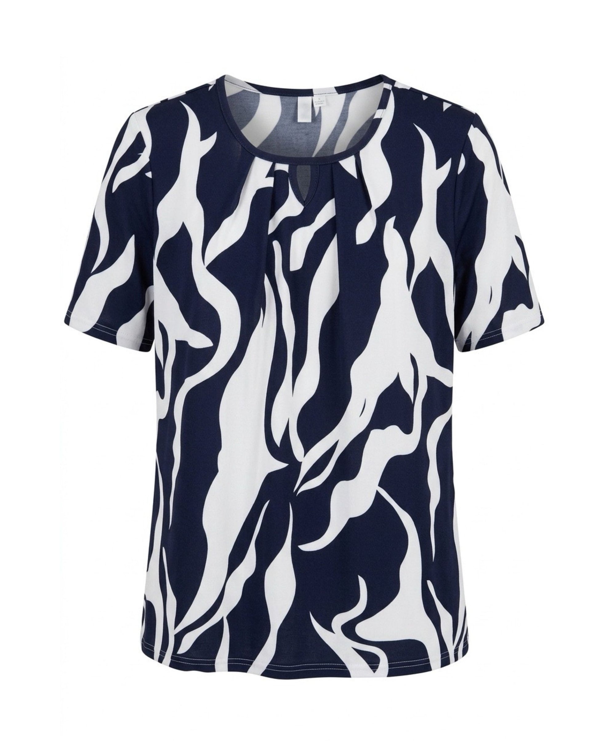 luxe shirt donkerblauw wit