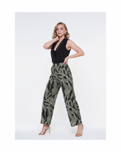 MXO 100% viscose loose fit instapbroek met elastische band en zakken – Marijke Mode
