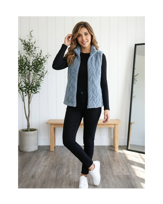 MXO dames gilet bodywarmer met ritssluiting, opstaande kraag en afsluitbare zakken bij Marijke Mode