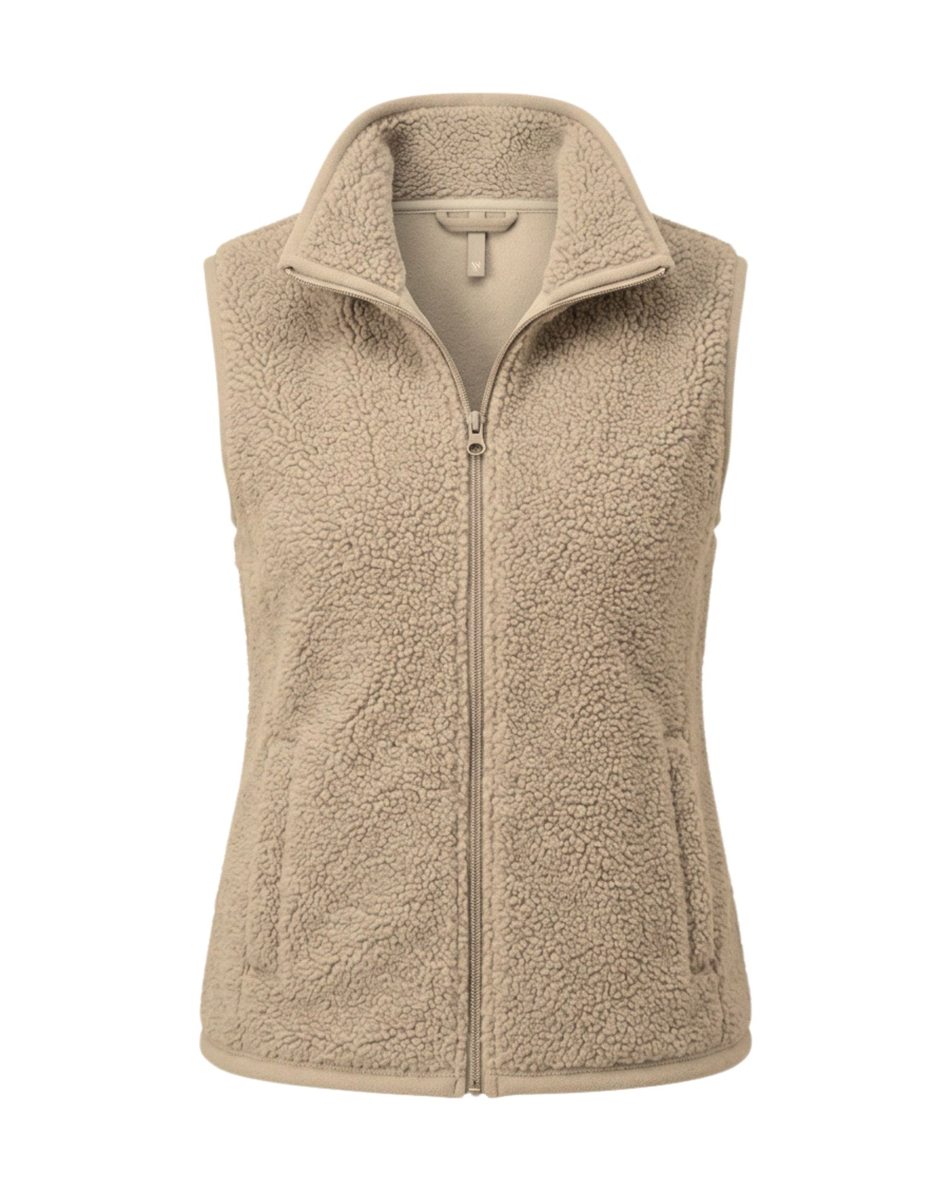 MXO teddy gilet bodywarmer met opstaande kraag, ritssluiting en steekzakken