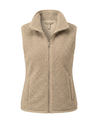 MXO teddy gilet bodywarmer met opstaande kraag, ritssluiting en steekzakken