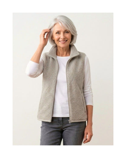 MXO teddy gilet bodywarmer met opstaande kraag, ritssluiting en steekzakken