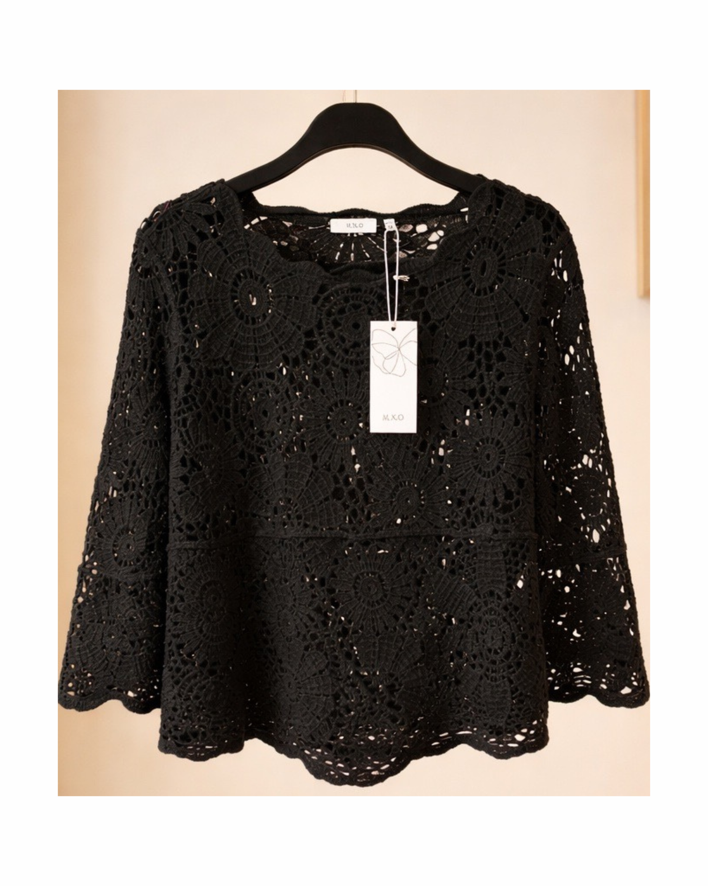 MXO Gehaakt Shirt Zwart