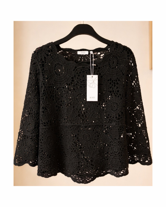 MXO Gehaakt Shirt Zwart