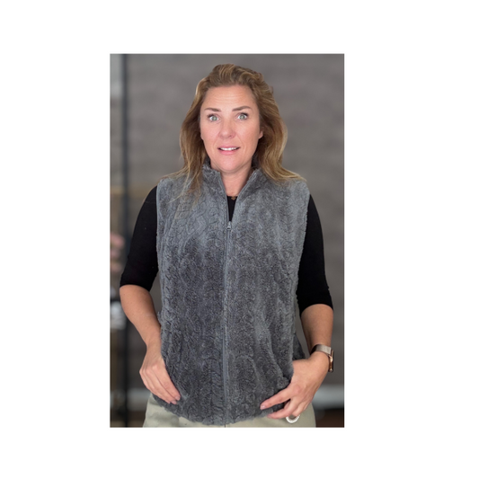 mxo gilet grijs met rits. marijke mode