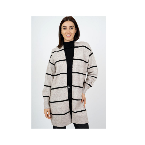 mxo los vallend vest met beige an zwarte strepen