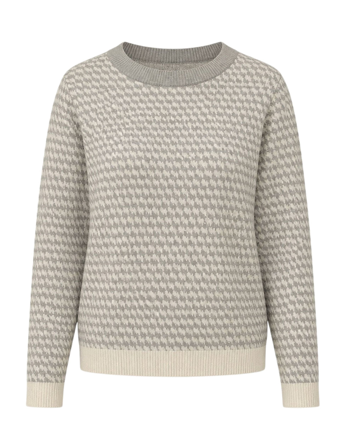 MXO Pied-de-Poule Trui Beige OffWhite