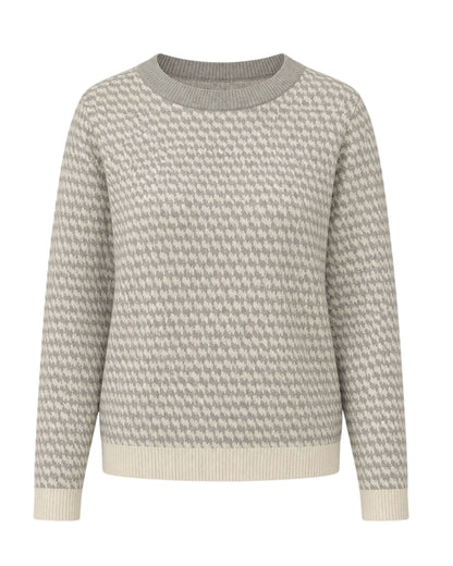 MXO Pied-de-Poule Trui Beige OffWhite