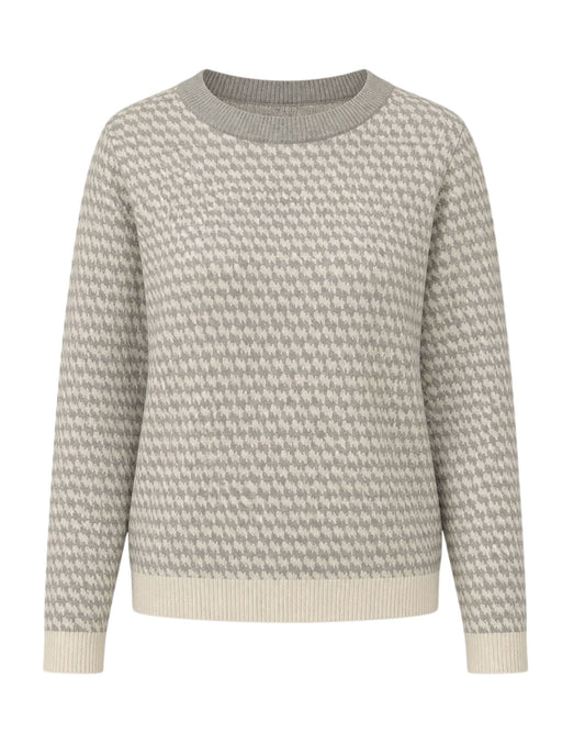 MXO Pied-de-Poule Trui Beige OffWhite