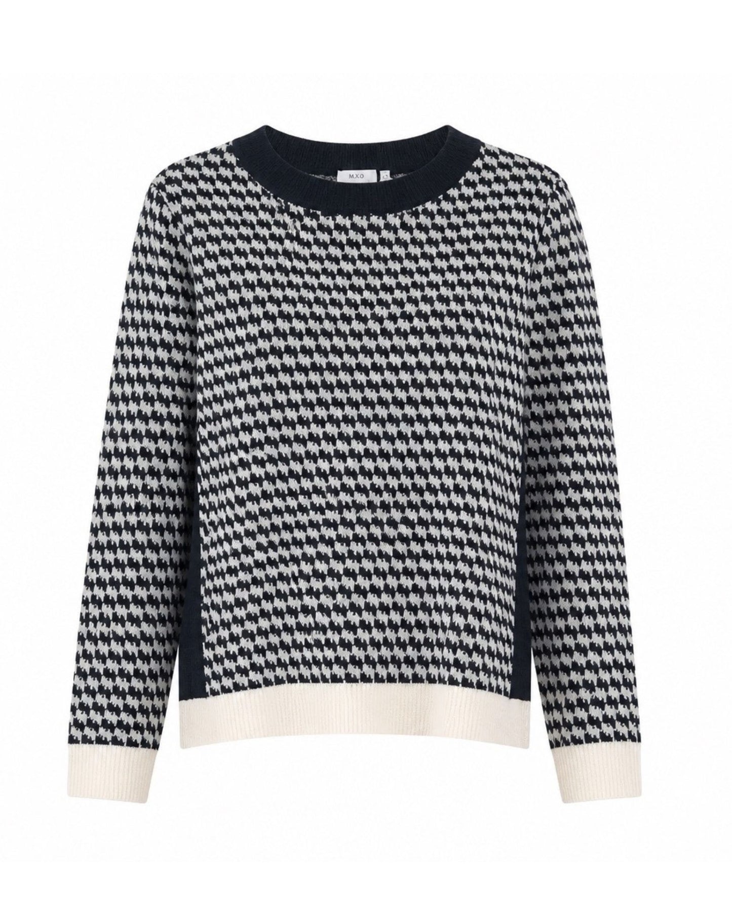 Pied-de-poule | Zachte kwaliteit | Licht draagcomfort | Ronde hals | Mooie boorden | Twee kleuren