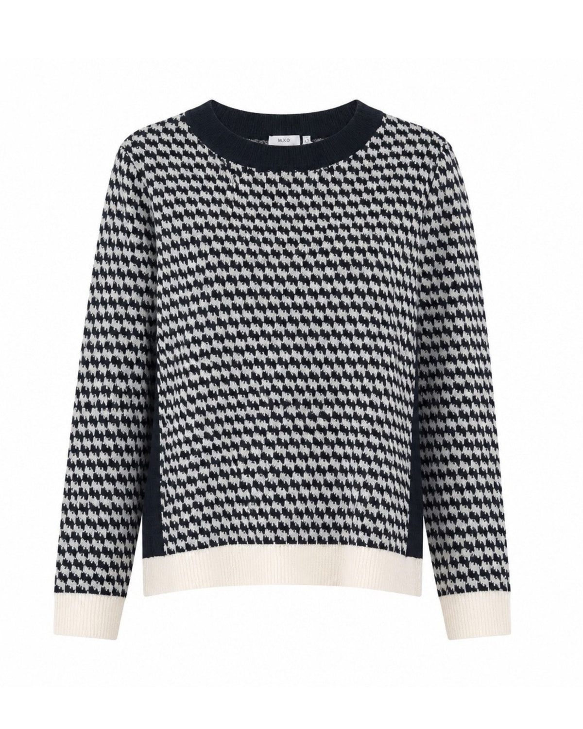 Pied-de-poule | Zachte kwaliteit | Licht draagcomfort | Ronde hals | Mooie boorden | Twee kleuren