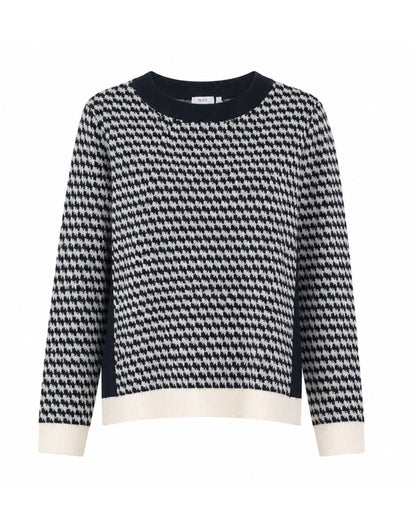 Pied-de-poule | Zachte kwaliteit | Licht draagcomfort | Ronde hals | Mooie boorden | Twee kleuren