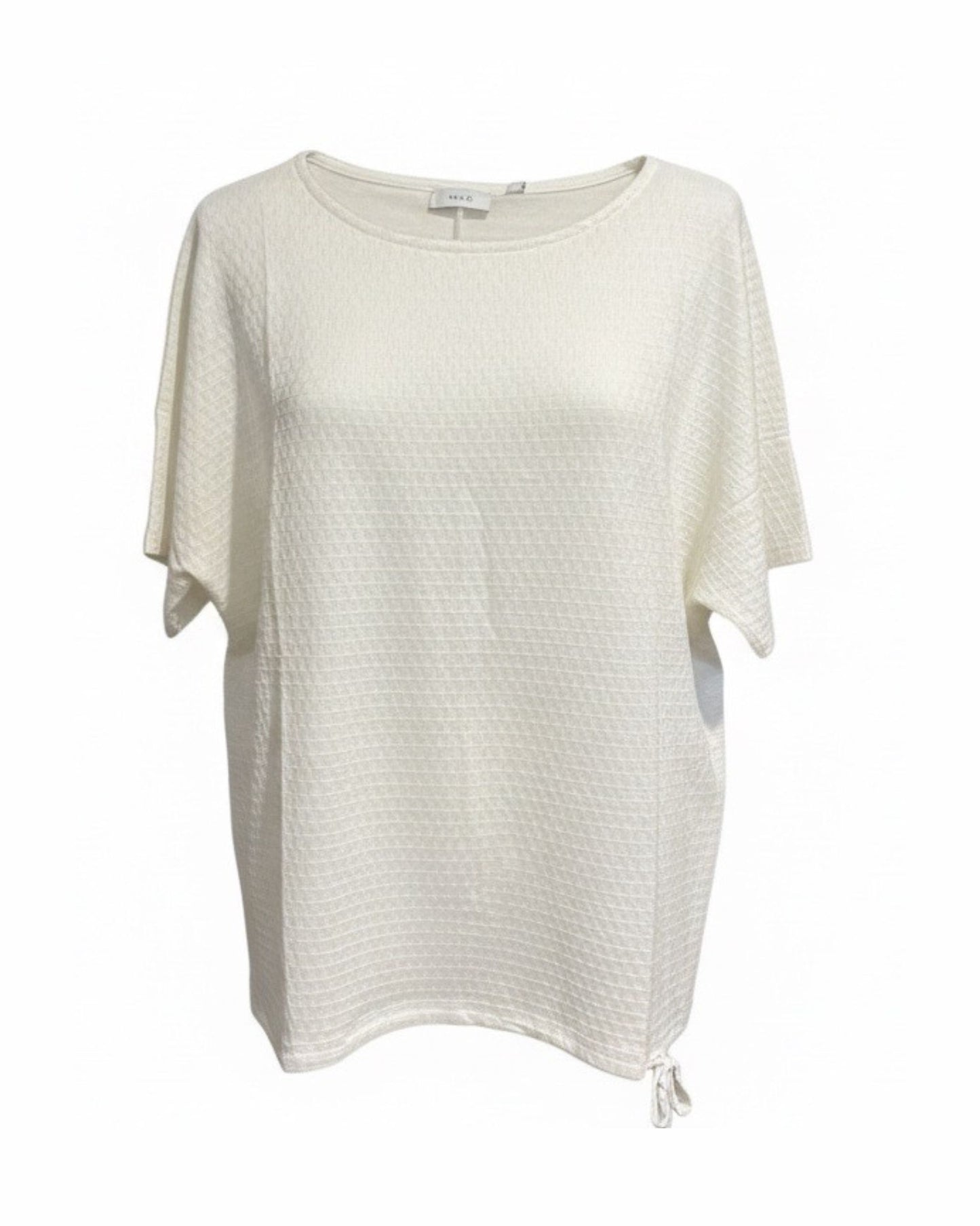MXO shirt met blokdessin en koord onderaan verkocht door Marijke Mode