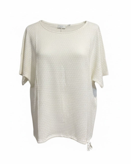 MXO shirt met blokdessin en koord onderaan verkocht door Marijke Mode