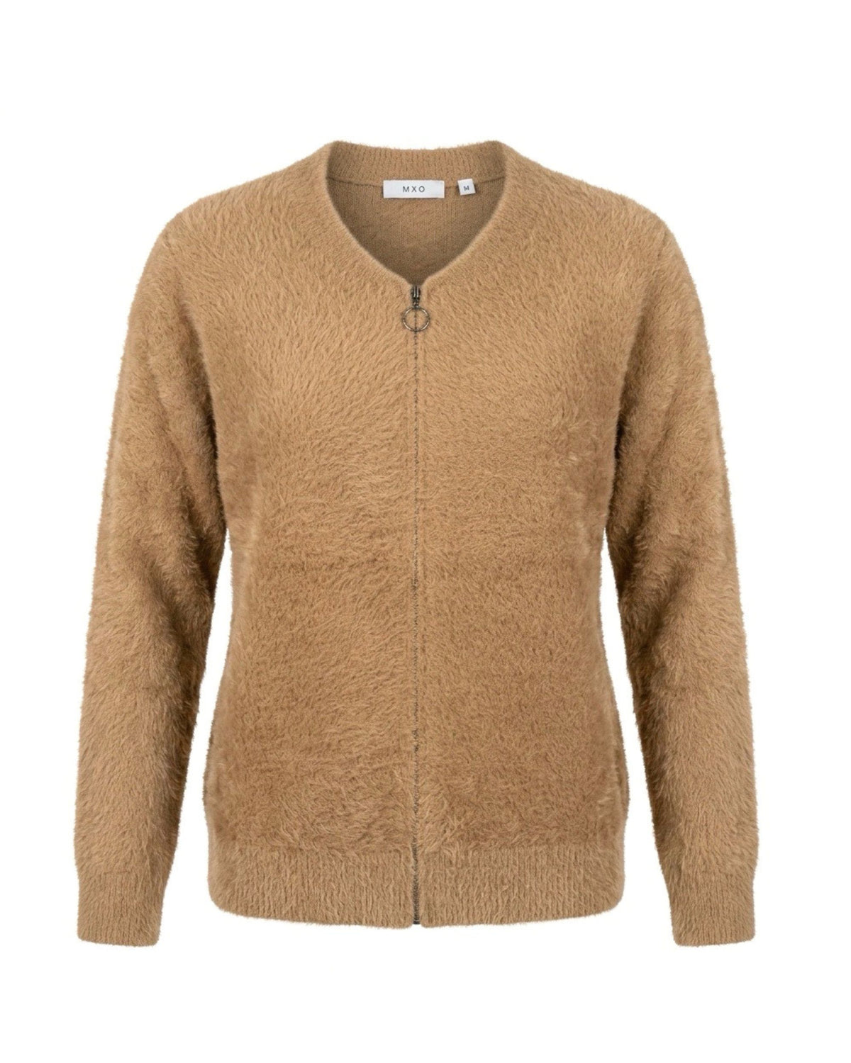 zacht  vest met rits merk mxo bruin door marijke mode