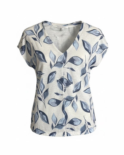 T-Shirt Met V-Hals En Elastiek Van MXO In Diverse Kleuren Verkocht Door Marijke Mode