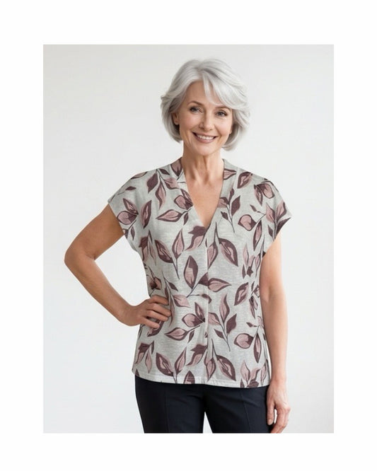 T-Shirt Met V-Hals En Elastiek Van MXO In Diverse Kleuren Verkocht Door Marijke Mode