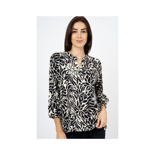 tuniek viscose blouse merk mxo driekwartmouwen van viscose 