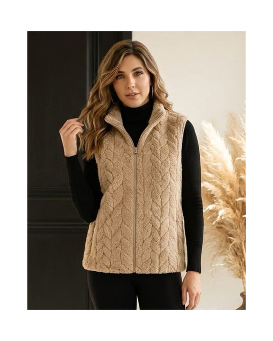 MXO dames gilet bodywarmer met ritssluiting, opstaande kraag en afsluitbare zakken bij Marijke Mode