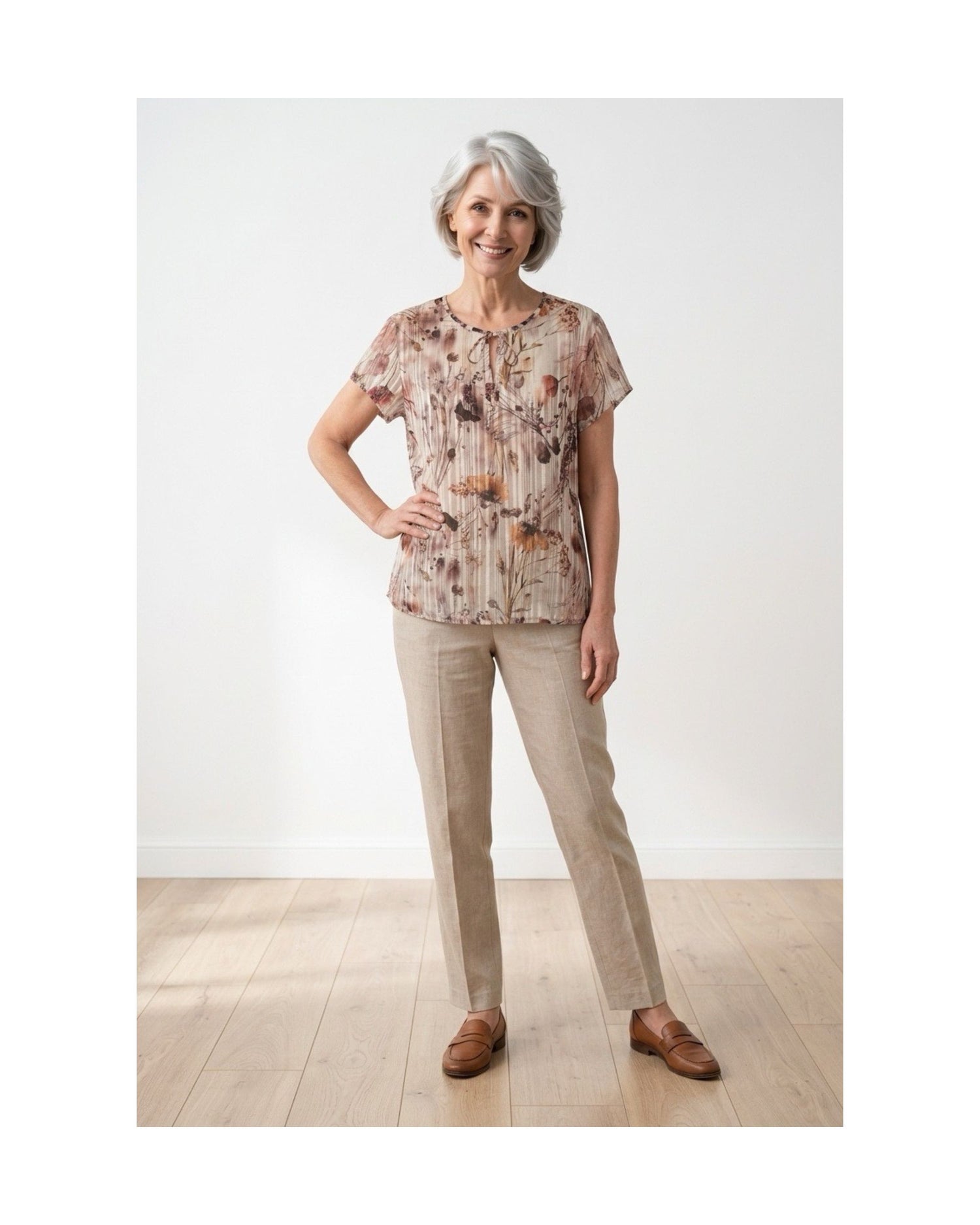 marinello shirt in taupe kleur bij marijke mode