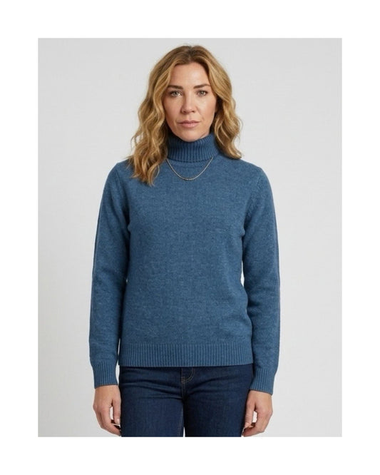 Warme Marinello-coltrui met omslagcol, verkrijgbaar bij Marijke Mode.