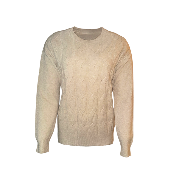 Marinello damestrui met kabelpatroon en ronde hals, zachte warme kwaliteit in radblauw, fuchsia en beige – Marijke Mode.